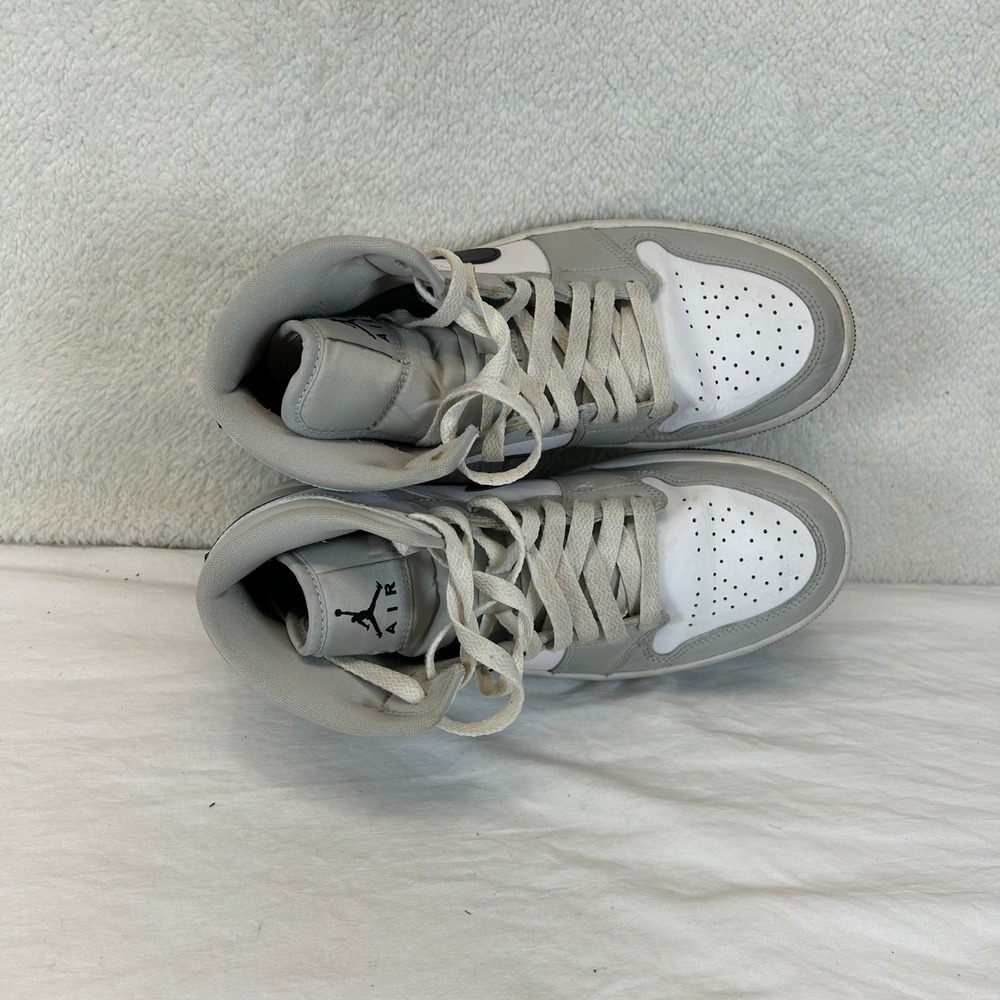 Nike Air Jordan 1 Mid Womens 8.5 Grey Fog Black White BQ6472-015 Sneakers - Picture 13 of 16